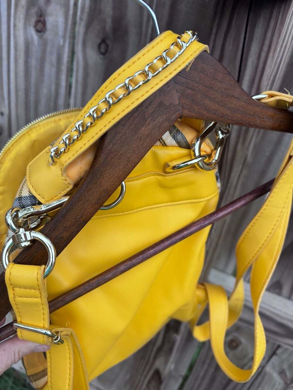 Yellow Plaid Women’s Backpack - Hidden NYC - Picture 15 of 16